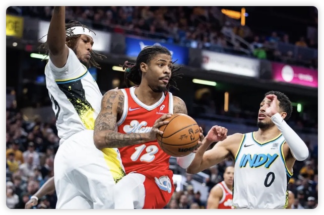 哈里伯顿22+9贝恩23分 特纳两双步行者胜灰熊